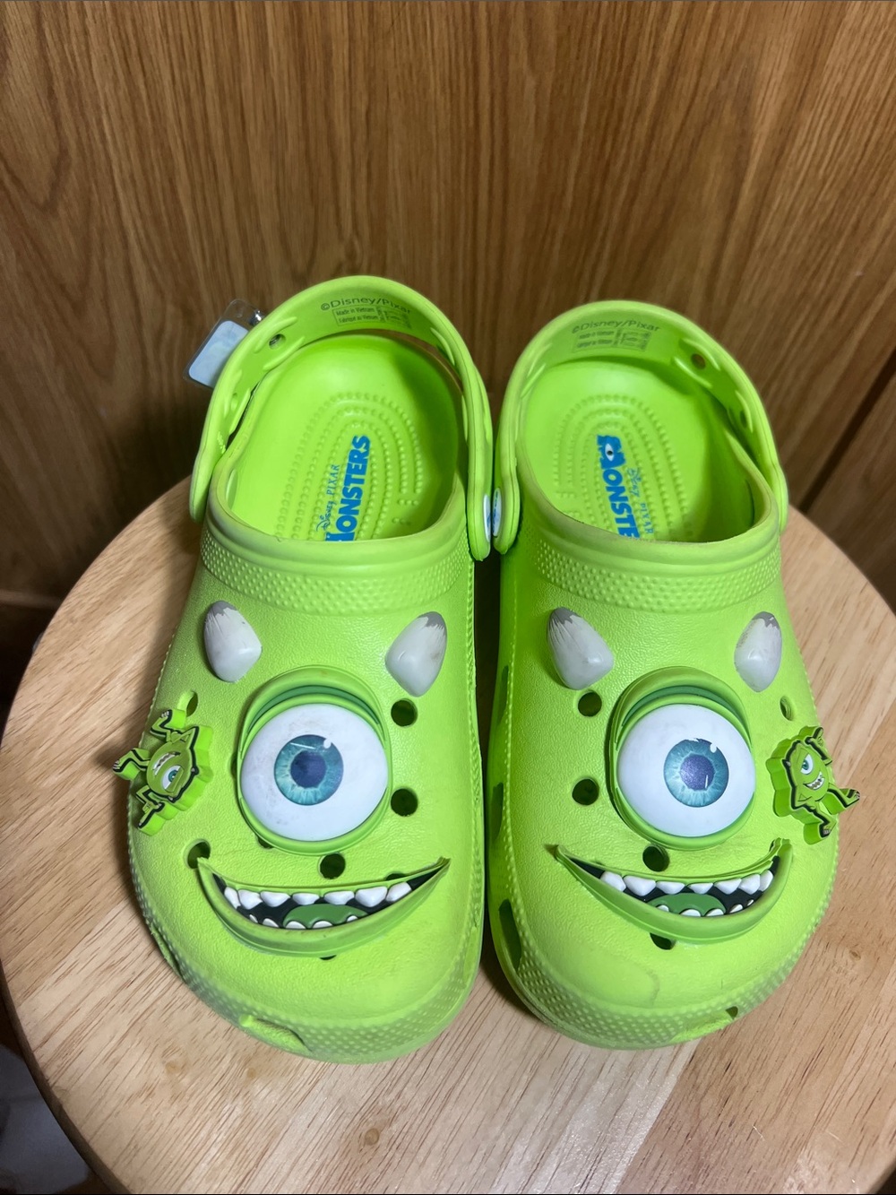 CROCS Neon Green Mike Wazowski ' Clog Sandals